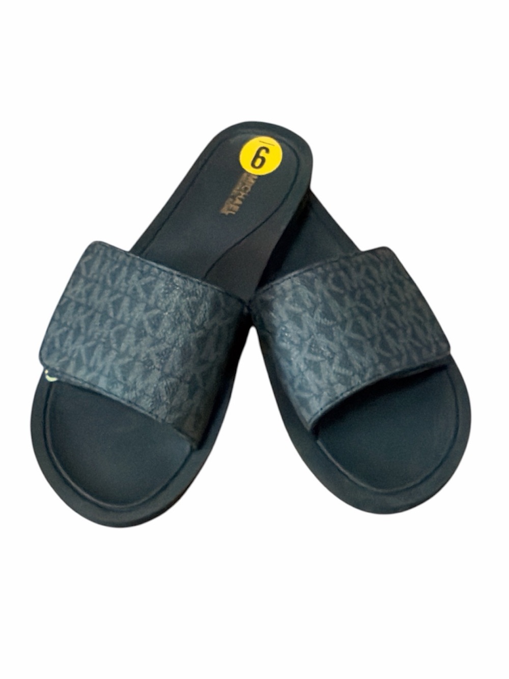 Michael Kors Logo Black Monogram Slide Sandals Size 9